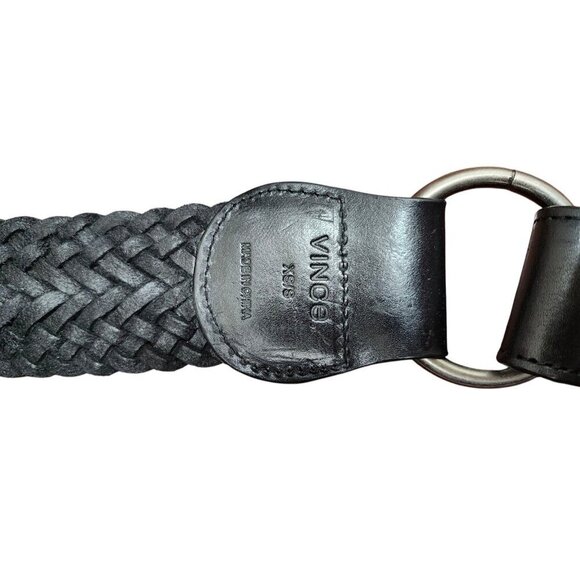 Vince. Women\'s Braided Leather Belt Black Wide Boho Size XS/S main image 5